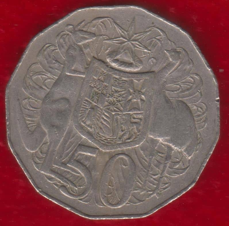 Australia 50 cents Queen Elizabeth First Head -