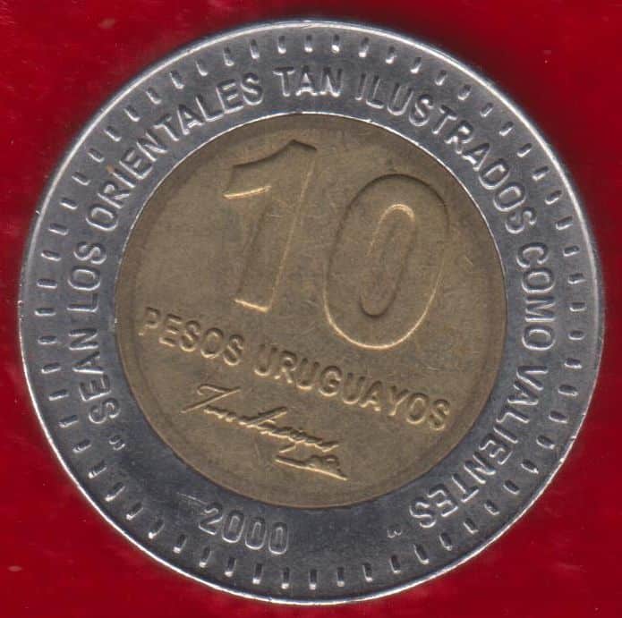 Uruguay 10 Pesos - www.coinstamp.in