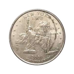 US 1/4 Dollar New York Quarter 2001 Used