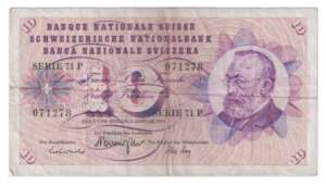 Switzerland 10 Francs 5th series Used