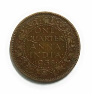 Quarter Anna | British India Coins | Old Indian Coins | 1938 @ www.coinstamp.in