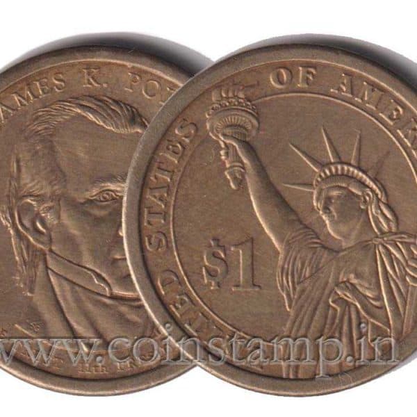 US Presidential Dollar James K. Polk Coin www.coinstamp.in