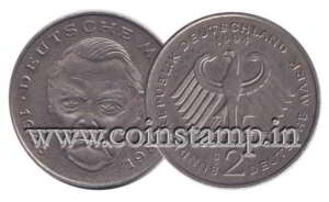 Germany Federal Republic 2 Marks Ludwig Erhard @ www.coinstamp.in