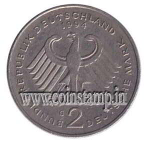 Germany Federal Republic 2 Marks Ludwig Erhard @ www.coinstamp.in