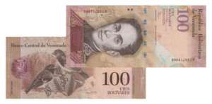 Venezuela 100 bolivares Red Siskin Bird @ Coins and Stamps