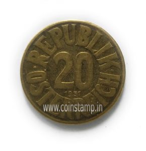 Austrai 2nd Republic 20 Groschen 1950 to 1954