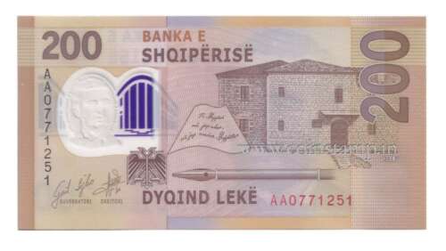 Albania 200 Lek Naim Frasheri Polymer Currency