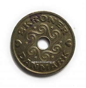 Denmark 2 Kroner Margrethe II Hole Coin