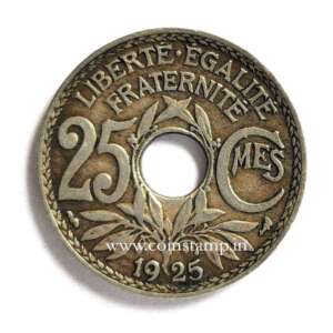 France Third Republic 25 Centimes 1917 - 1937 @ Coins and Stamps