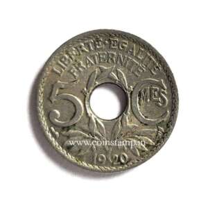France Third Republic 5 Centimes 1917 - 1920 @ Coins and Stamps