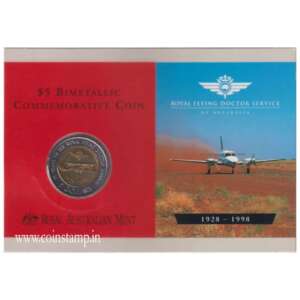 Australia 70th Anniversary of the Royal Flying Doctor Service 5 Dollar Bimetal