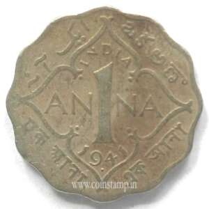 British India 1 Anna George VI 1940-1941 Used