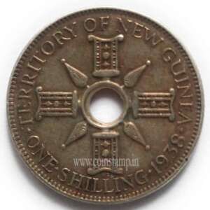 New Guinea Silver Shilling George VI Used