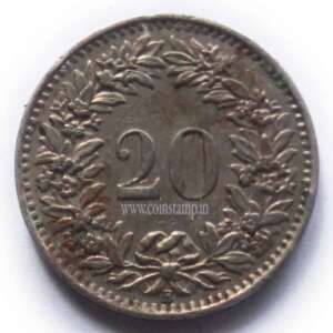 Switzerland 20 Rappen Used