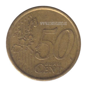 Spain 50 Euro Cent Juan Carlos I 1st Type-1st Map Used