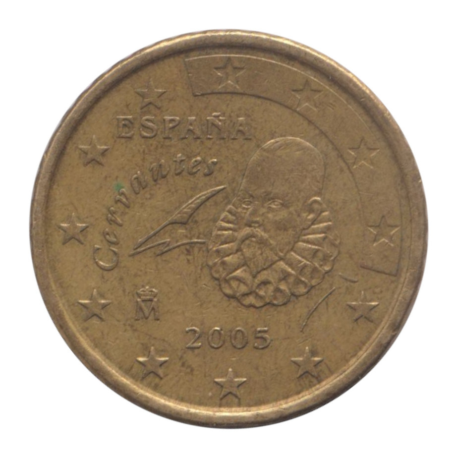 Spain 50 Euro Cent Juan Carlos I 1st Type-1st Map Used
