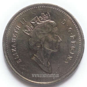 Canada 25 Cents Elizabeth II 3rd Portrait Used