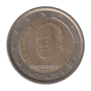 Spain 2 Euro Juan Carlos I 1st Type-1st Map Used