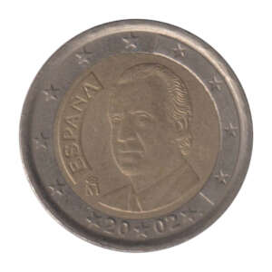 Spain 2 Euro Juan Carlos I 1st Type-1st Map Used