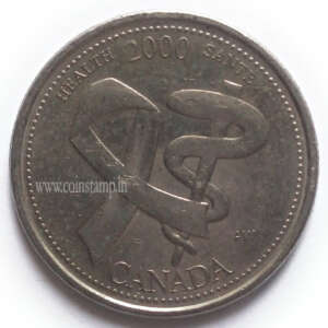 Canada 25 Cents Health Used