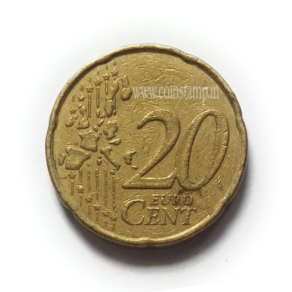 France Fifth Republic 20 Euro Cent 1st Map Used CoinStamp.in