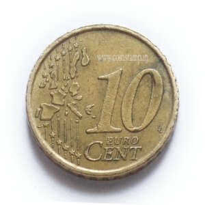 Italy 10 Euro Cent Birth of Venus Used