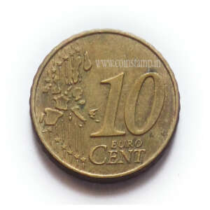 Greece 10 Euro Cent Rigas Fereos Used