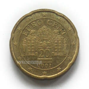 Austria 20 Euro Cent Belvedere Palace Used