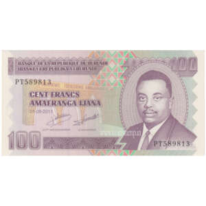 Burundi 100 Francs Louis Rwagasore AUNC