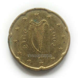 Ireland 20 Euro Cent Celtic Harp Used