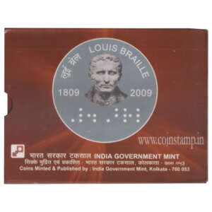 200th Birth Anniversary of Louis Braille 100 & 2 Rupees UNC Set