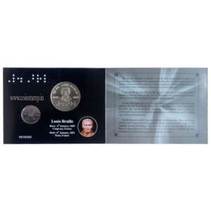 200th Birth Anniversary of Louis Braille 100 & 2 Rupees UNC Set