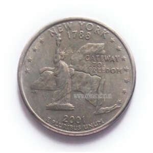 US 1/4 Dollar New York Quarter 2001 Used