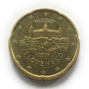 Slovakia 20 Euro Cent Bratislava Castle Used