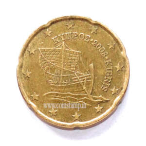 Cyprus 20 Euro Cent Kyrenia Ship Used