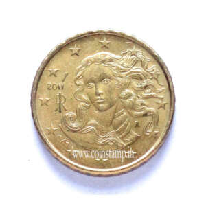 Italy 10 Euro Cent Birth of Venus 2nd Map Used