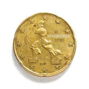 Italy 20 Euro Euro Cent Umberto Boccioni's Sculpture 2nd Map Used