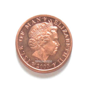 Isle of Man 1 Penny Elizabeth II Keeill AUNC