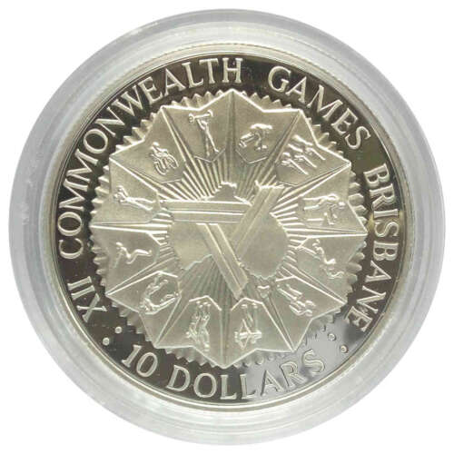 Australia 10 Dollars XII Commonwealth Games Brisbane Proof @ Coins and Stamps Australia 10 Dollars XII Commonwealth Games Brisbane Proof