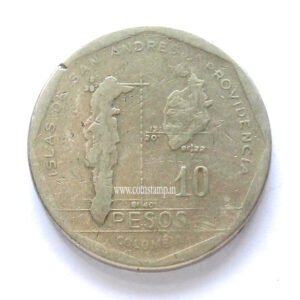 Colombia Republic 10 Pesos Used