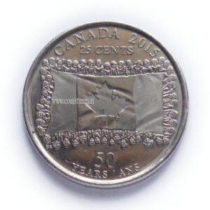 Canada 25 Cents ( Non-Colored ) Canadian Flag Used