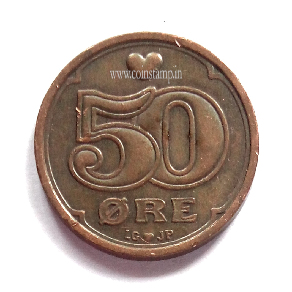 Denmark 50 Ore Used CoinStamp.in