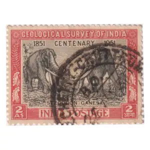 Geological Survey of India 2 As Stamp Used