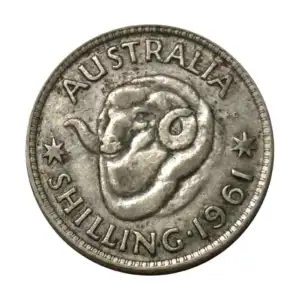 Australia Rams Head Silver Shilling With FD Used