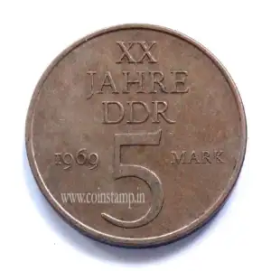 East Germany 5 Mark 20 Years of GDR Used