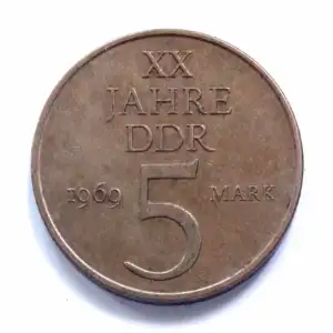 East Germany 5 Mark 20 Years of GDR Used