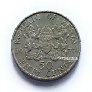 Kenya 50 Cents With legend Used