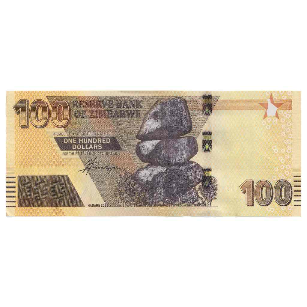 Zimbabwe 100 Dollars Chiremba Balancing Rocks AUNC