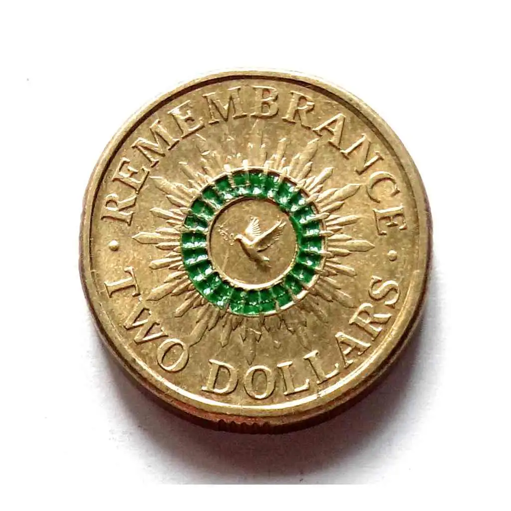 Australia Coins Remembrance Day Peace Dove 2 Dollars, 2014