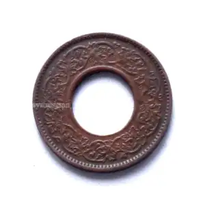British India 1 Pice 1943 Round Crown Bombay Mint